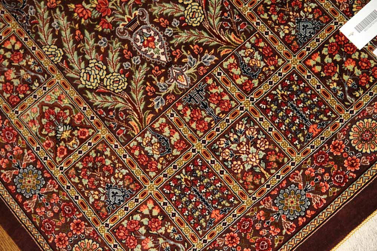 ハイクオリティーペルシャシルク絨毯48010、サイズ：90x60 CM