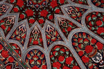 珍しいデザインの玄関マットシルクペルシャ絨毯56042、工房：RAHIMI、サイズ： 91x60 CM