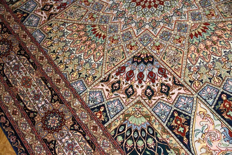 珍しいデザインリビングサイズ手織り高級ペルシャ絨毯59001、サイズ：302x200 CM(フサ含まず)