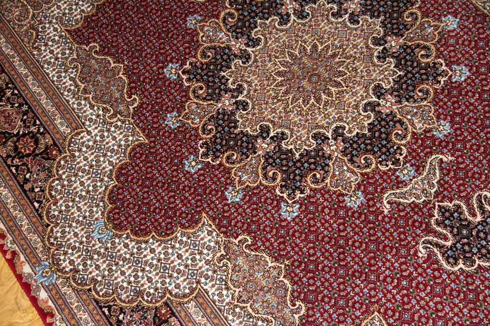 高級ハンドメイドペルシャ絨毯マヒデザイン30868、おしゃれ手織りペルシャ絨毯サイズ：210x153 cm（フザ含まず）