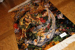 ペルシャ絨毯のタブリーズ珍しいピクチャー模様55355、サイズ：97x68ｃｍ（フサ含まず）
