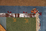 高品質の玄関マット手織りペルシャギャッベイラン直輸入225500、サイズ：86x58ｃｍ（フサ含まず）