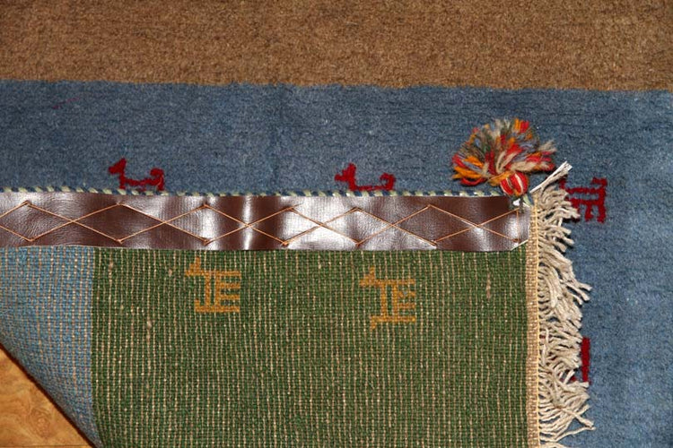 高品質の玄関マット手織りペルシャギャッベイラン直輸入225500、サイズ：86x58ｃｍ（フサ含まず）